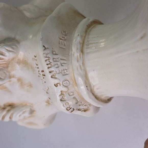 Boy Playing Saxophone Girl Holding Ears Vintage 1971 Kendrick Unversal Statuary - Picture 8 of 12